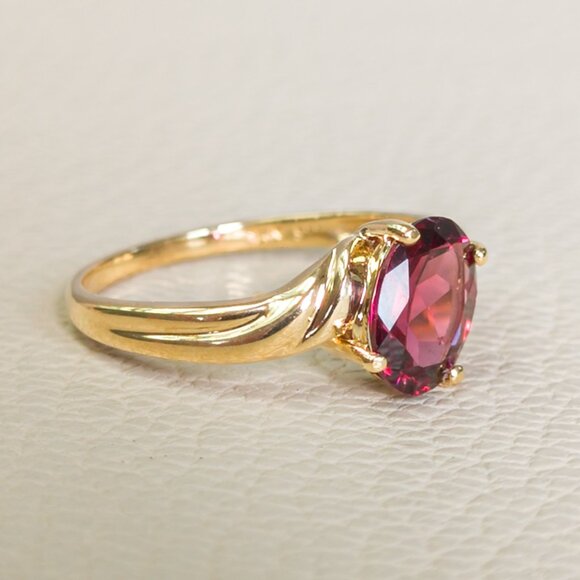 14k Gold Rhodolite Garnet Ring - Picture 4 of 15